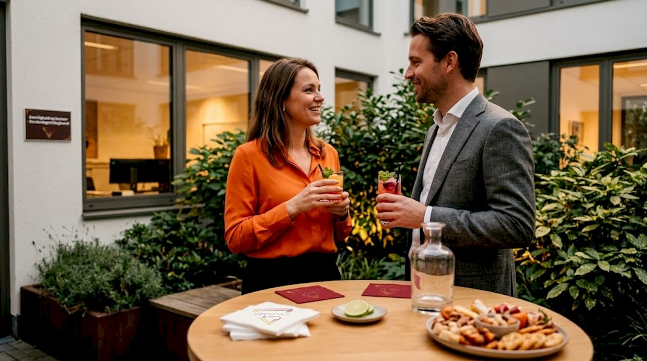 Collega’s tijdens een zakelijke borrel