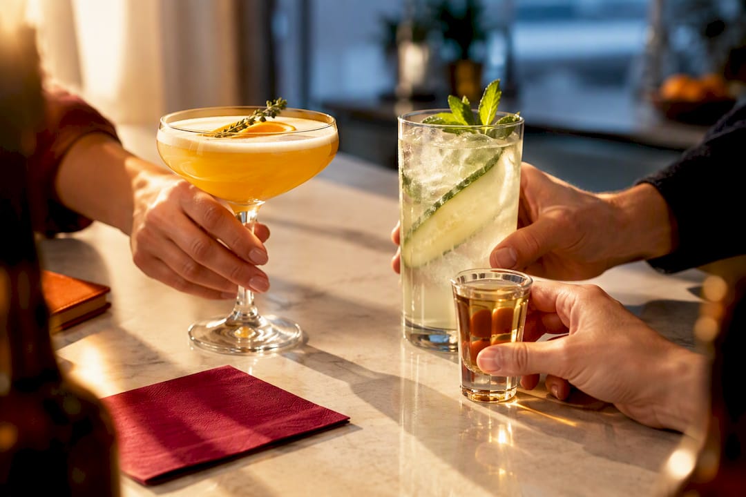 Cocktailglazen voor een proeverij thuis