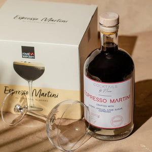 Espresso Martini (750ml) + 4 Espresso Martini glazen Cocktails by Nina Cocktail boxen Cocktailsbynina-Cocktails by Nina