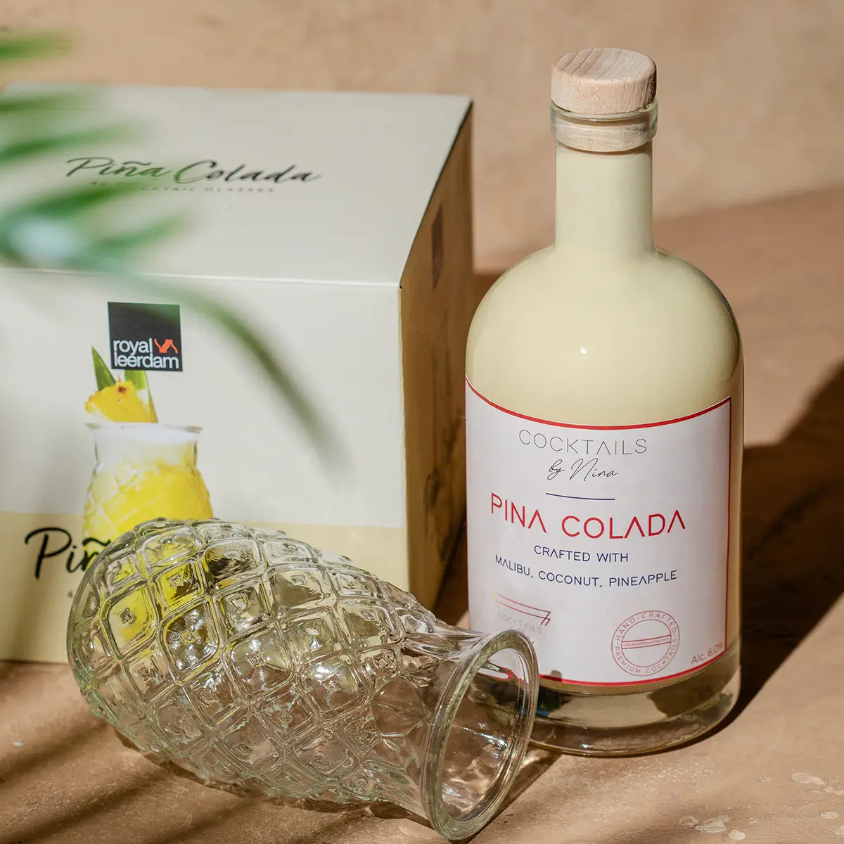 Pina Colada (750ml) + 4 Pina Colada glasses