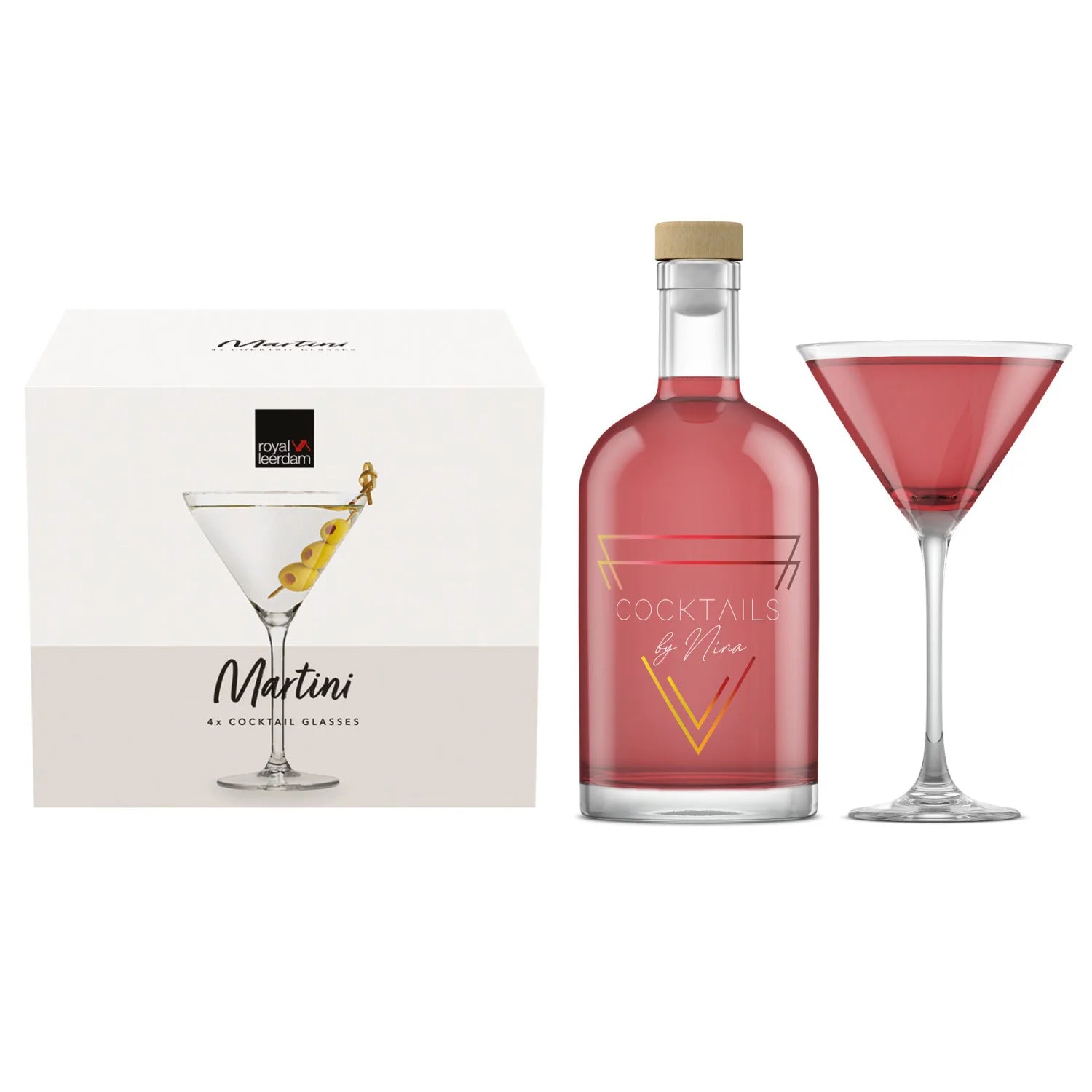 Cosmopolitan (750ml) + 4 Martini glazen
