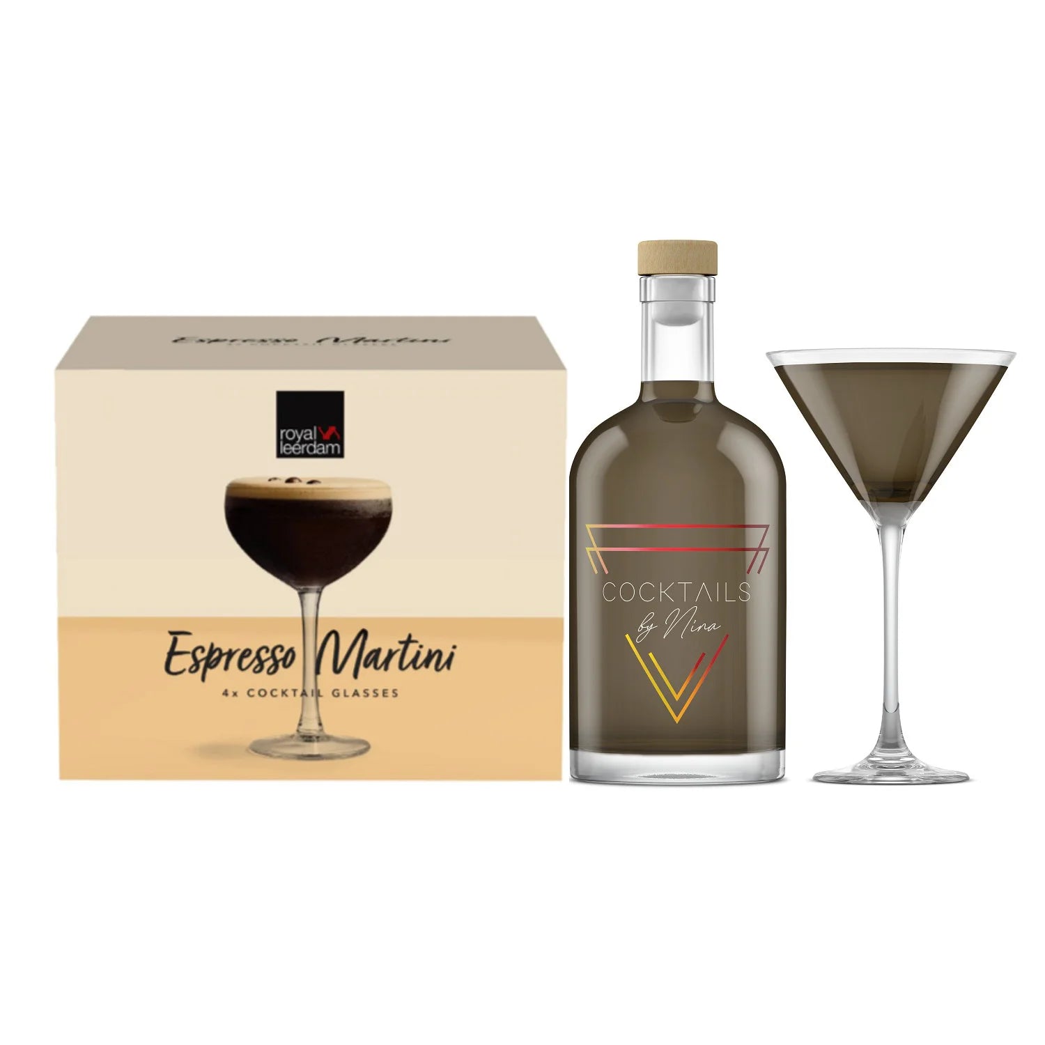 Espresso Martini (750ml) + 4 Espresso Martini glazen