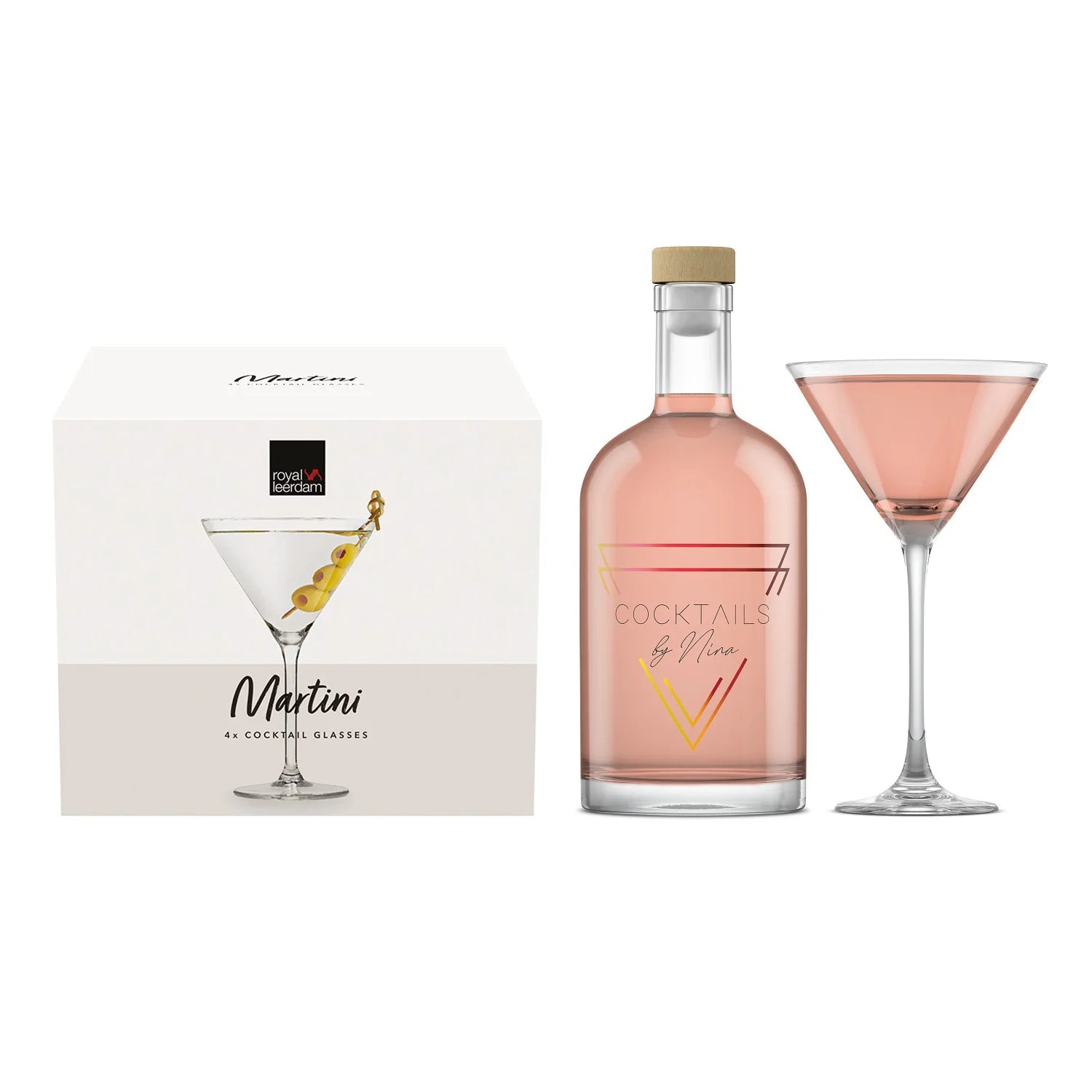 Nina's Amor (750ml) + 4 Martini glazen